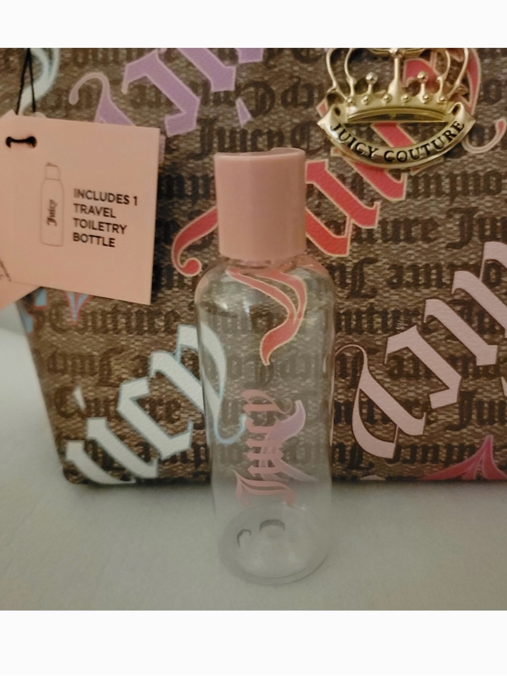 NWT Juicy Couture Pink Script Logo Cosmetic Pouch - Picture 5 of 8